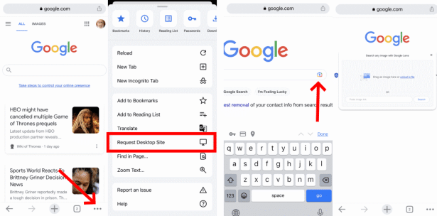 移动 Chrome 上的 Google 图片搜索
