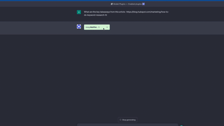 使用 WebPilot ChatGPT 插件
