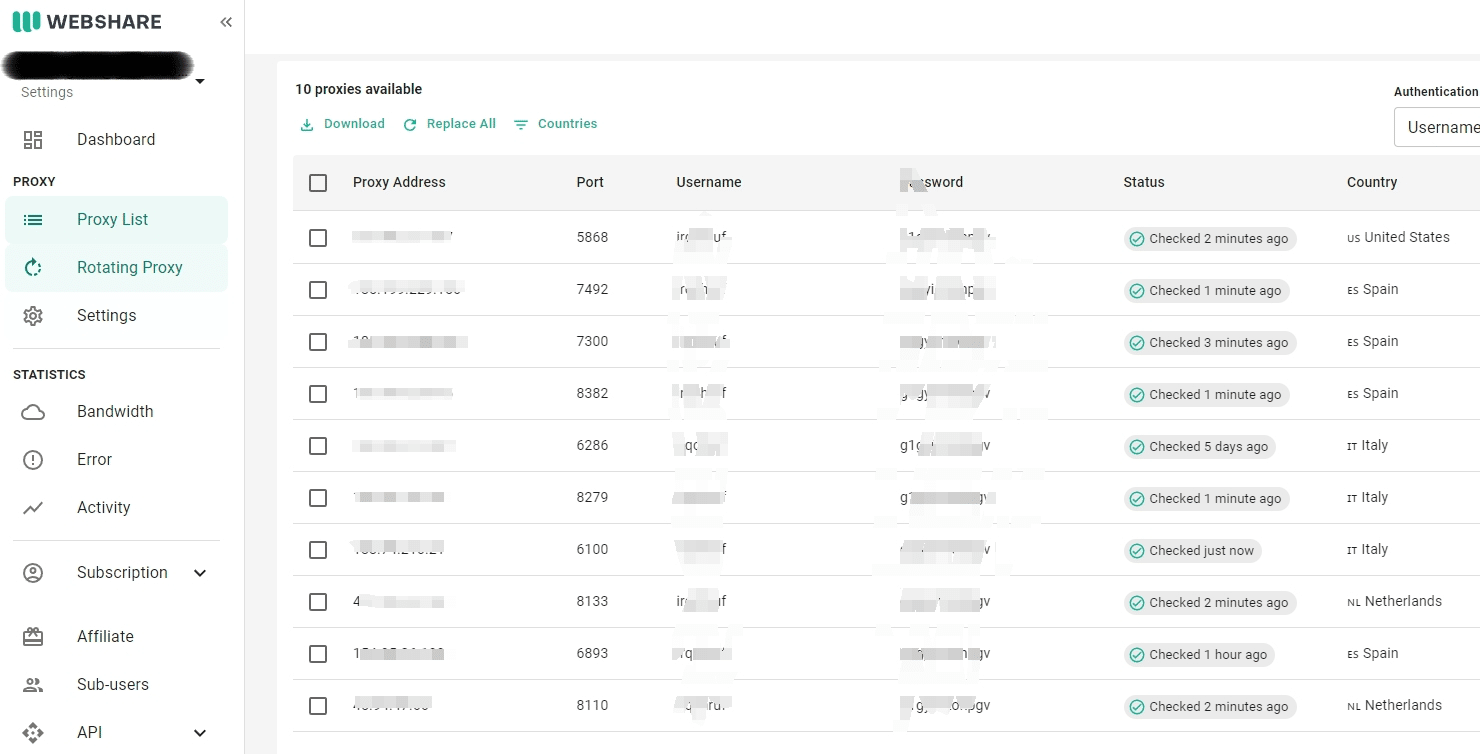 Webshare 10 proxies1